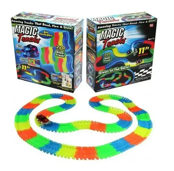 Гоночний трек, що світиться Magic Tracks 220 деталей - гнучка траса з машинкоюП