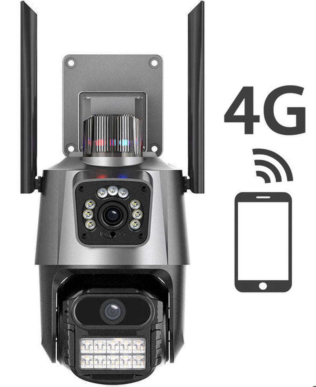 4G камера з двома об'єктивами та сиреною V380 (SIM карта всіх операторів України)П